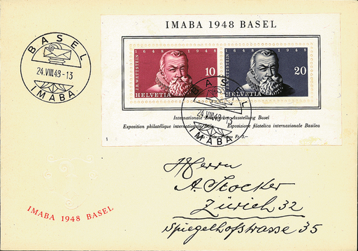 [7411.31.01] 1948, Internationale Briefmarkenausstellung in Basel (IMABA)