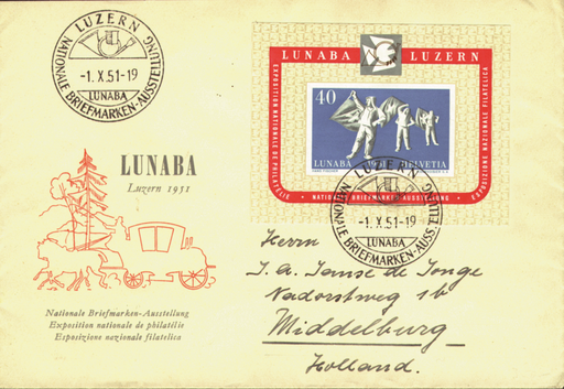 [7411.32.01] 1951, Nationale Briefmarkenausstellung in Luzern (LUNABA)