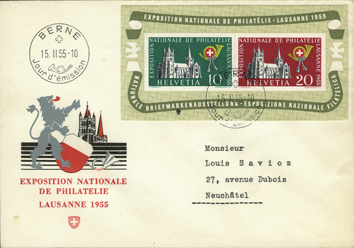 [7411.35.03] 1955, Nationale Briefmarkenausstellung in Lausanne