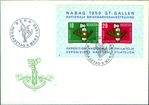 [7411.38.02] 1959, Nationale Briefmarkenausstellung in St. Gallen (NABAG)