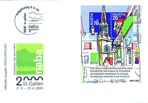 [7411.84.02] 1999, Nationale Briefmarkenausstellung St.Gallen (NABA 2000) I