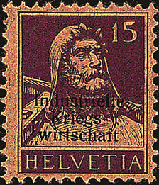 [7420.5.03] 15 Rp. Tellbrustbild, violett, sämisch