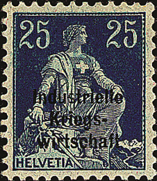 [7420.7.03] 25 Rp. Helvetia mit Schwert, blau-hellblau