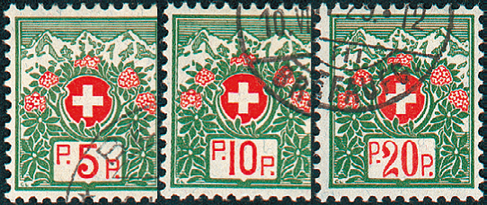 [7568.11.06] 1927, Schweizer Wappen und Alpenrosen