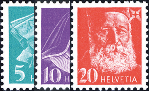 [7568.14.08] 1935-1943, Krankenpflegerinnen und Bildnis Henri Dunants, Kreidepapier, glattes Papier