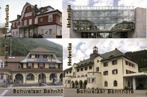 [7593.1642.04] 2017, Schweizer Bahnhöfe, 4 Markenhefte