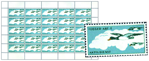 [7594.49.04] 1940, Flieger Abteilung 4, Wildenten im Überflug, blaugrün-dunkelgrün-gelb