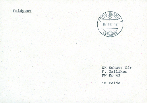 [7594.1989.01] 1989, Feldpost-Brief, frankaturbefreit