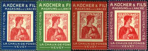 [7601.3.01] 1909, Kochermarken, 10 Rp. Helvetia-Brustbild II