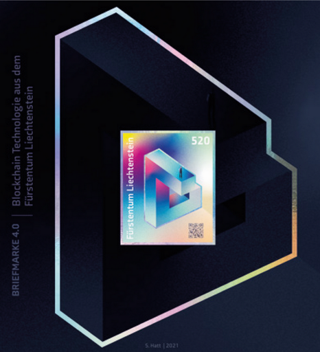 [7820.1988.05] 2021, Briefmarke 4.0 Blockchain Technologie aus dem Fürstentum Liechtenstein, ungezähnte Sonderedition