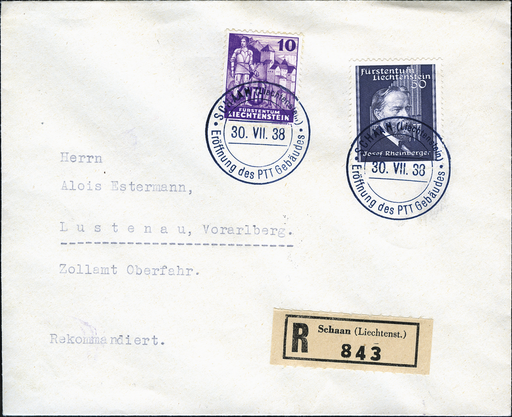 [7823.140.01] 1938, 3. Liechtensteinische Briefmarkenausstellung, Vaduz