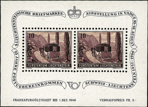 [7840.19.01] 1946, 4. Liechtensteinische Briefmarkenausstellung