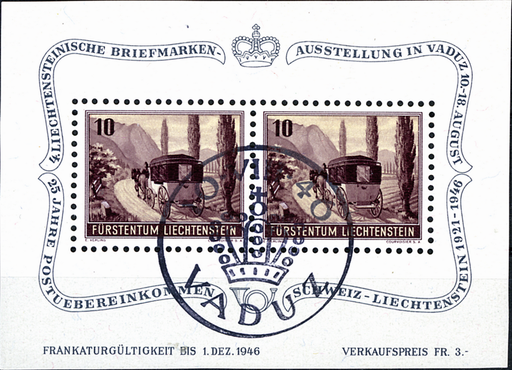 [7840.19.02] 1946, 4. Liechtensteinische Briefmarkenausstellung