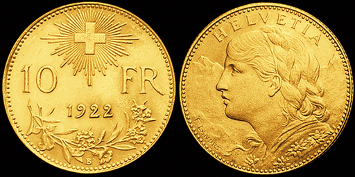 [7871.1922.01] 1922, 10 Fr. Gold-Vreneli