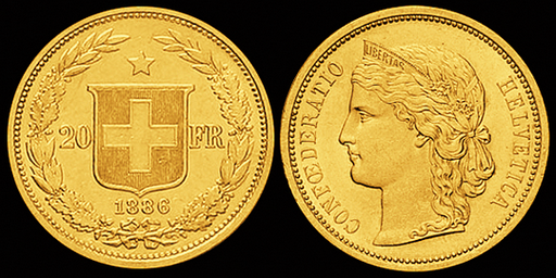 [7872.1886.01] 1886, 20 Fr. Goldmünze &quot;HELVETIA&quot;