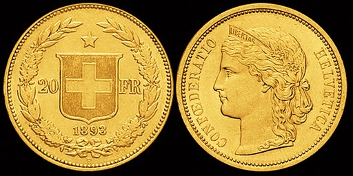 [7872.1893.01] 1893, 20 Fr. Goldmünze &quot;HELVETIA&quot;