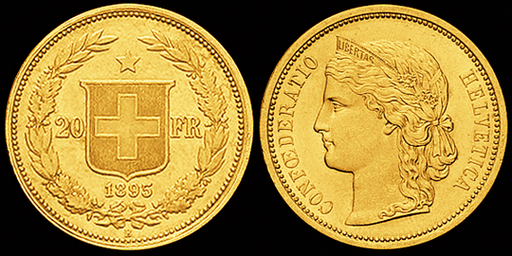 [7872.1895.01] 1895, 20 Fr. Goldmünze "HELVETIA"