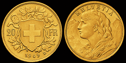 [7873.1949.01] 1949, 20 Fr. Gold-Vreneli per 1