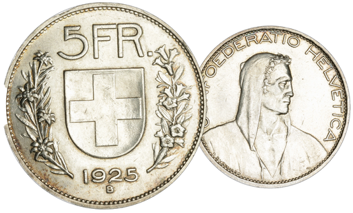 [7876.1925.01] 1925, 5 Fr. Silber-Kursmünze