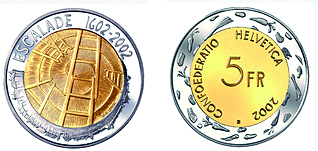 [7879.2002.01] 2002, 5 Fr. Gedenkmünze &quot;400 Jahre Escalade&quot;