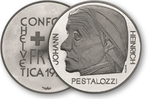 [7881.1977.01] 1977, 5 Fr. Gedenkmünzen "Heinrich Pestalozzi"