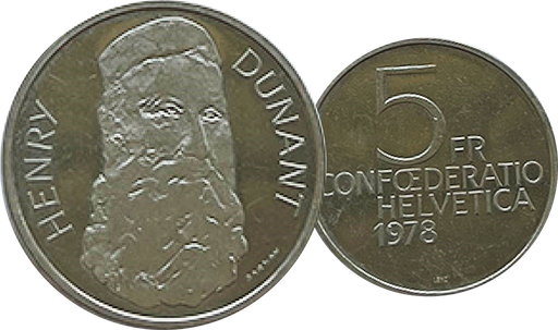 [7881.1978.01] 1978, 5 Fr. Gedenkmünzen &quot;Henri Dunant&quot;