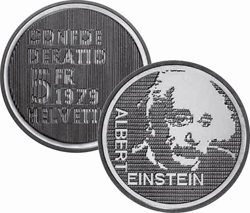 [7881.1979.02] 1979, 5 Fr. Gedenkmünzen &quot;Albert Einstein, Porträt&quot;