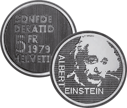 [7881.1979.02] 1979, 5 Fr. Gedenkmünzen &quot;Albert Einstein, Porträt&quot;