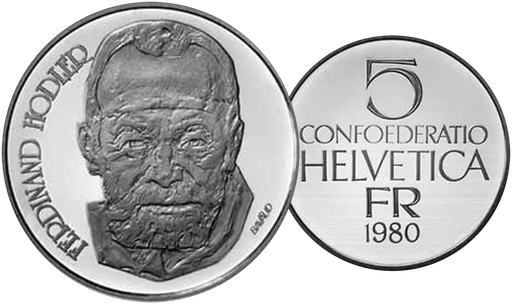 [7881.1980.01] 1980, 5 Fr. Gedenkmünzen &quot;Ferdinand Hodler&quot;