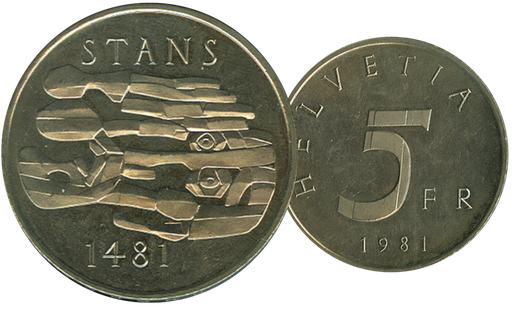 [7881.1981.01] 1981, 5 Fr. Gedenkmünzen &quot;500 Jahre Stanser Verkommnis&quot;
