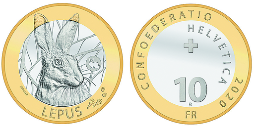 [7882.2020.01] 2020, 10 Fr. Gedenkmünzen &quot;Hase&quot;