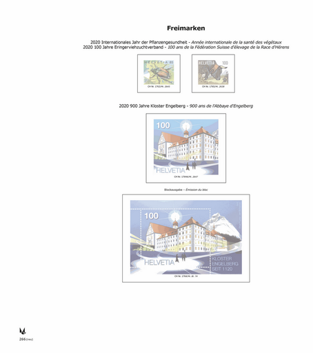 [7951.2020.01] 2020, Schweiz mit Schutztaschen Hauptgebiet: Frei, PJ, PP, Flug, Wohltätigkeit (266-279, B23, W24-W27)