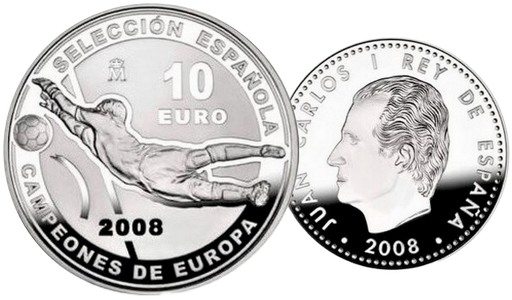 [7984.2008.01] 2008, Silbermünze spanische Fussball-Nati, Sieg EM 2008