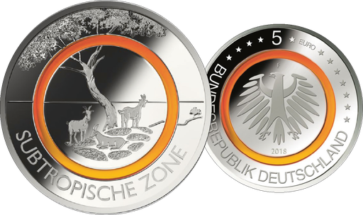 [7993.2018.10] 5 Euro &quot;Subtropische Zone&quot;, Deutschland