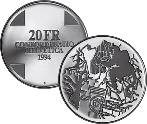 [7996.1994.04] 1994, 20 Fr. Gedenkmünze &quot;Teufelsbrücke&quot;