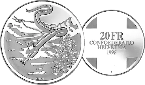 [7996.1995.02] 1995, 20 Fr. Gedenkmünze "Schlangenkönigin"