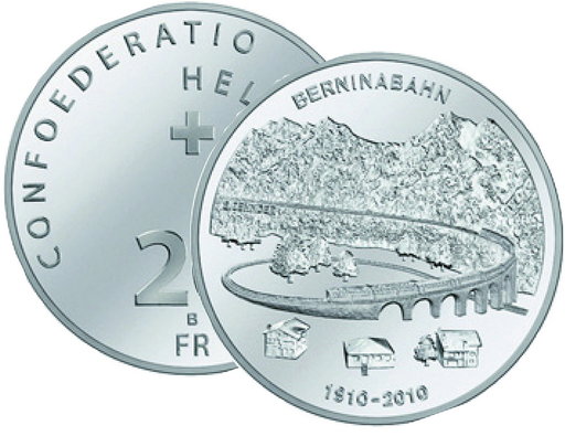 [7996.2010.62] 2010, 20 Fr. Gedenkmünze "100 Jahre Berninabahn"