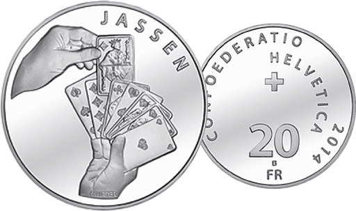 [7996.2014.02] 2014, 20 Fr. Gedenkmünze "Jassen"