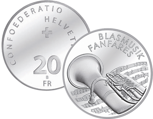 [7996.2016.03] 2016, 20 Fr. Gedenkmünze "Blasmusik"