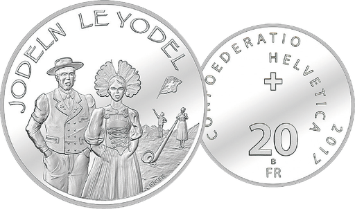 [7996.2017.02] 2017, 20 Fr. Gedenkmünze "Jodeln"