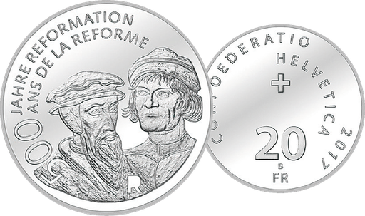 [7996.2017.01] 2017, 20 Fr. Gedenkmünze "500 Jahre Reformation"