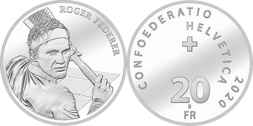 [7996.2019.08] 2020, 20 Fr. Gedenkmünze &quot;Roger Federer&quot;
