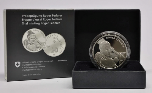 [7996.2020.06] 2020, 20 Fr. Gedenkmünze &quot;Roger Federer&quot;, Probeprägung