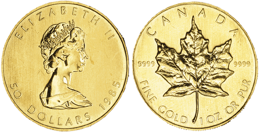 [7997.1985.01] 1985, 50 CAD Gedenkmünze "Maple Leaf"