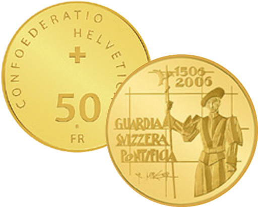 [7997.2006.08] 2006, 50 Fr. Gedenkmünze &quot;Schweizergarde&quot;