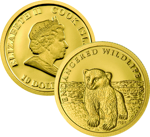 [7997.2008.04] 2008, 10 Dollar Goldmünze der Bären Lars, Knut, Flocke und Wilbär