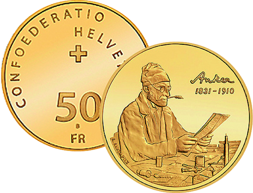 [7997.2010.21] 2010, 50 Fr. Gedenkmünze "Albert Anker 100. Todestag"