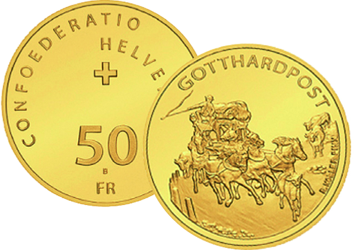[7997.2013.12] 2013, 50 Fr. Gedenkmünze &quot;Gotthardpost&quot;