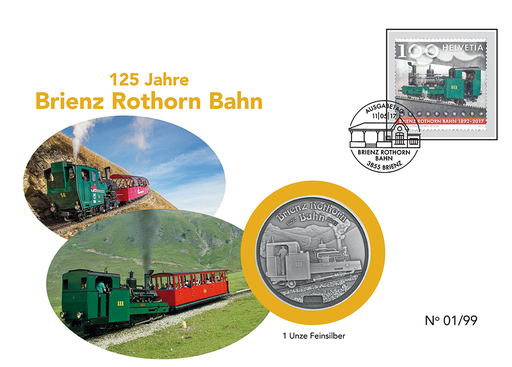 [9959.1631.01] 2017, 1 Unze &quot;Brienzer Rothorn Bahn&quot;