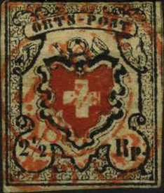 [7033.13.13] 2 1-2 Rp. schwarz-rot, Type 32